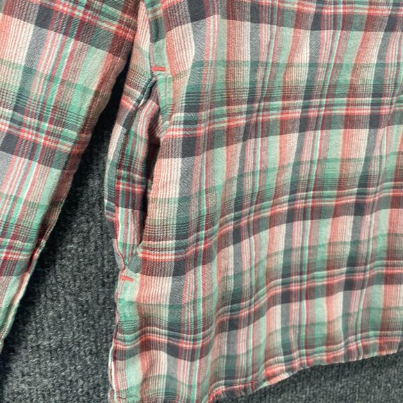 prAna Shirt Womens M Plaid Tunic Long Sleeve Casual Outdoor Peasant‎ Boho Grunge - Picture 4 of 10